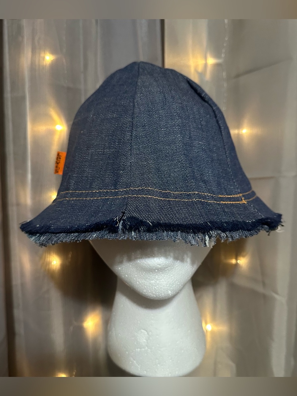 Vintage ‘70s LEVI’S Orange Tab Denim Reversible Paneled Bucket Hat Frayed Hem